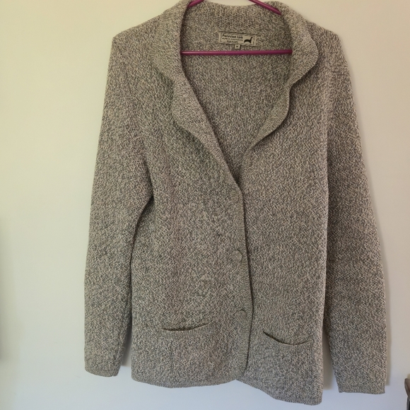 Peruvian Link Sweaters - Peruvian Link M Alpaca Gray Knit Coatigan Blazer